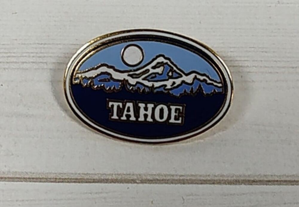 Pinnacle Designs Tahoe Mountains Pin for Hat, Lapel, Lanyard, Jacket or Backpack